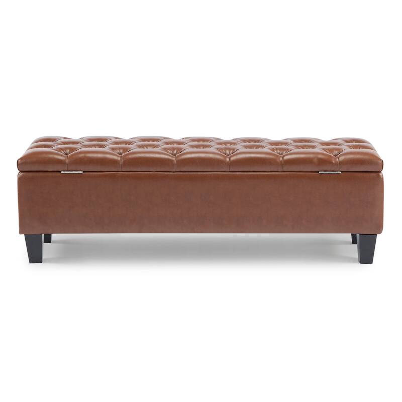 Ottilie Contemporary Button-Tufted Storage Ottoman Bench by Christopher Knight Home