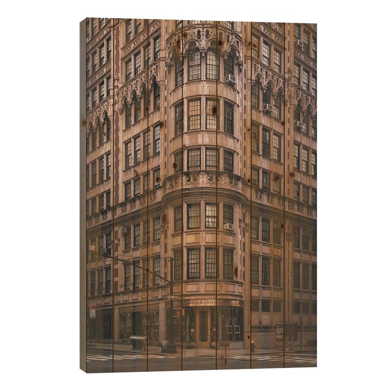 Fred Leighton Building Print On Wood by Jon Bilous - Multi-Color - 26x18x1.5
