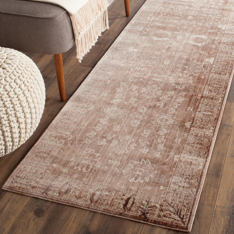 SAFAVIEH Valencia Humpy Oriental Distressed Rug - 2'3" x 8' Runner - Brown/Beige