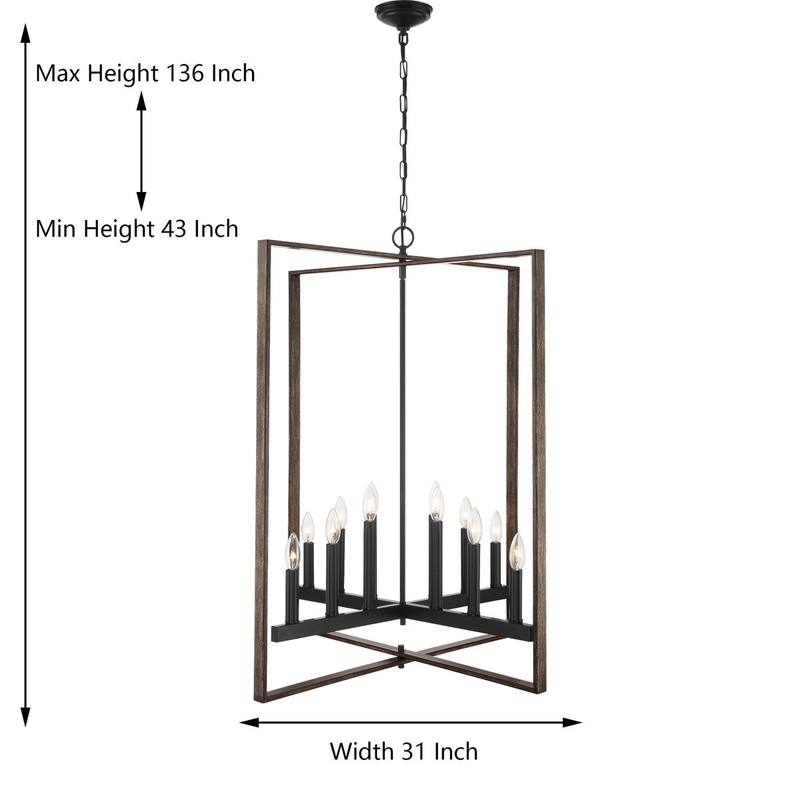 Acroma 12-light Geometric Large Farmhouse Chandelier