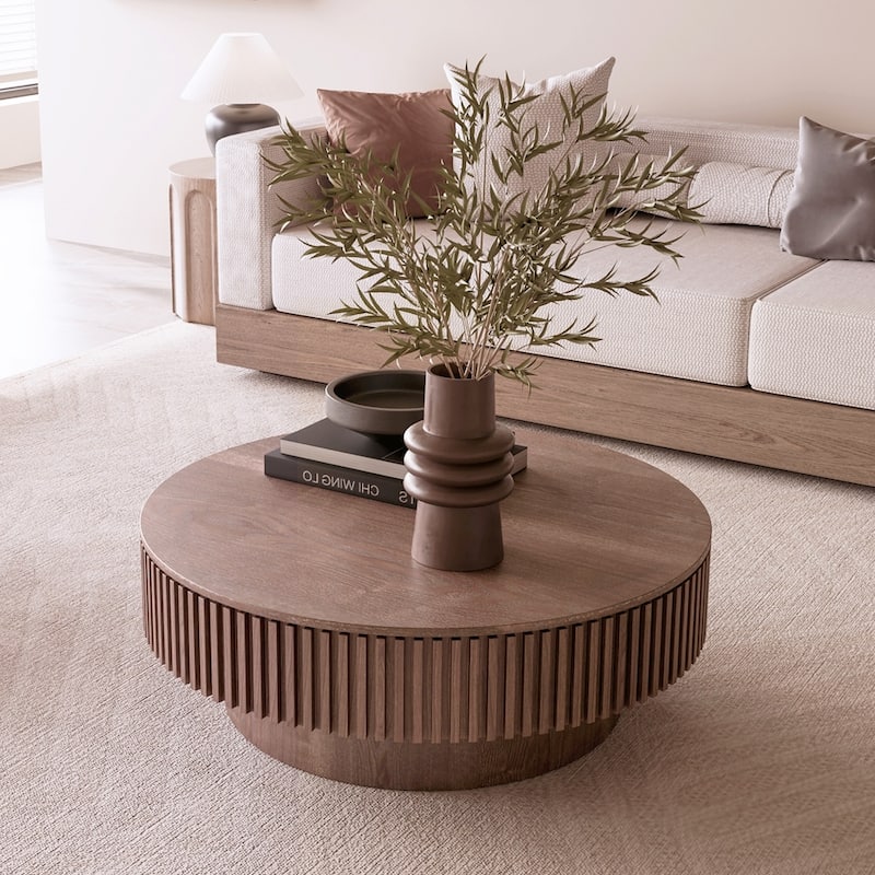 Round Coffee Table with Storage