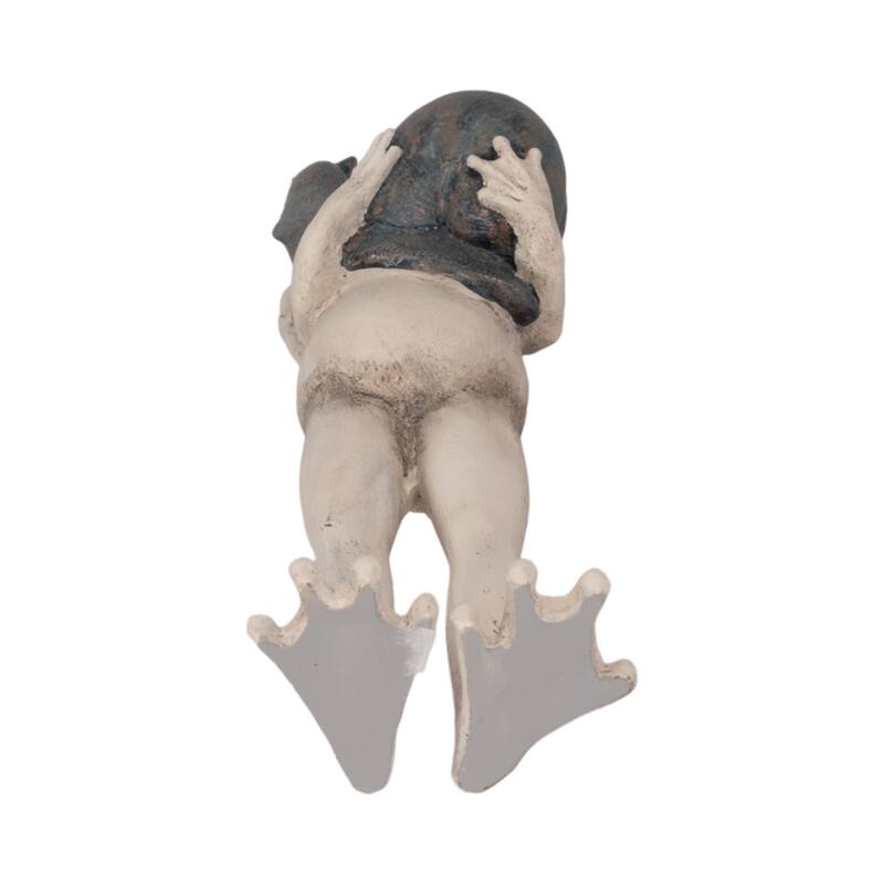 Sagebrook Home 12" Frog And Snail Hug Statue, Grey Polyresin and Metal