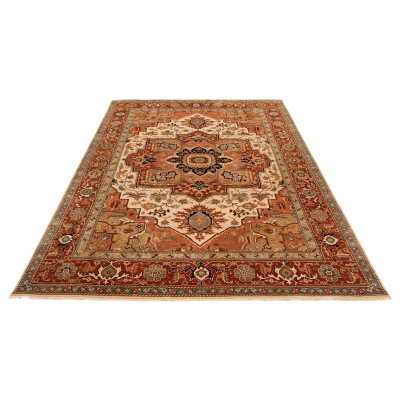 ECARPETGALLERY Hand-knotted Jules Sultane Ivory Wool Rug - 9'5 x 13'5