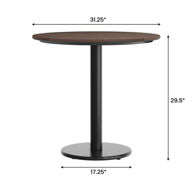 Commercial HPL Tabletop with Table Height Round Base