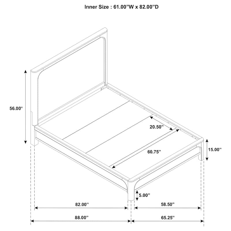 Solano 55-inch Panel Bed Weathered Mango
