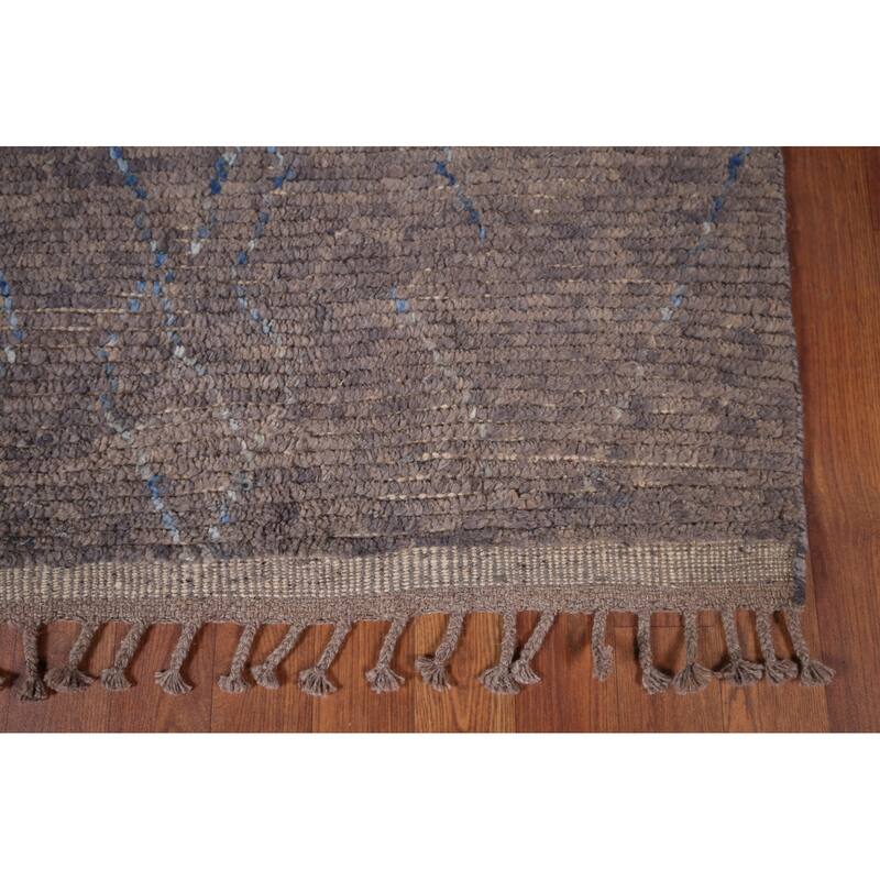 Grey Moroccan Area Rug Handmade Oriental Wool Carpet - 5'10"x 10'0"