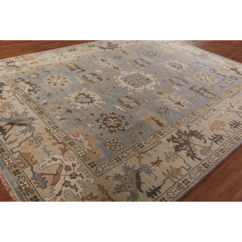 Oushak Indian Area Rug Handmade Wool Carpet - 9'1"x 11'9"
