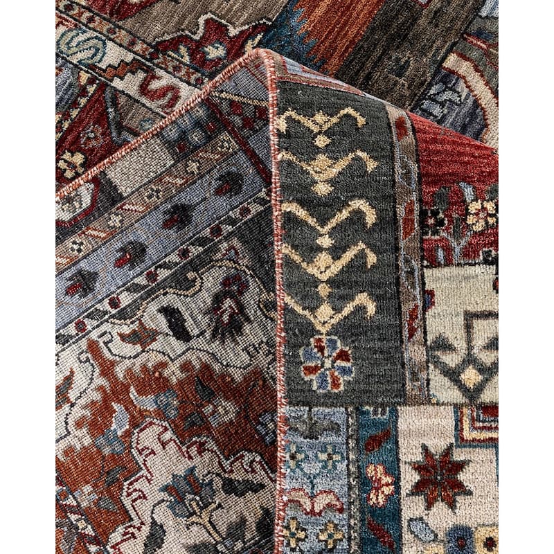 Patchwork One-of-a-Kind Hand-Knotted Area Rug, Gray - 8' 1" x 10' 0"