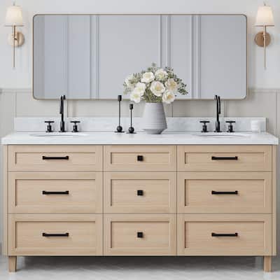 Ariel B73DCWOVO Monroe 72" Free Standing Double Basin Vanity Set with