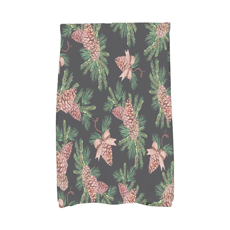 Greenery 18 x 30 Inch Holiday Print Hand Towel