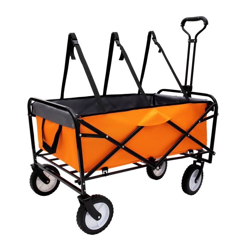 Collapsible Foldable Wagon Cart with strapping system Beach Wagon Utility Cart Utility Wagon Grocery Cart