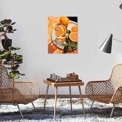 Wynwood Studio Canvas Drinks and Spirits Naranjas Orange and Army Green Traditional Wall Art Canvas Print