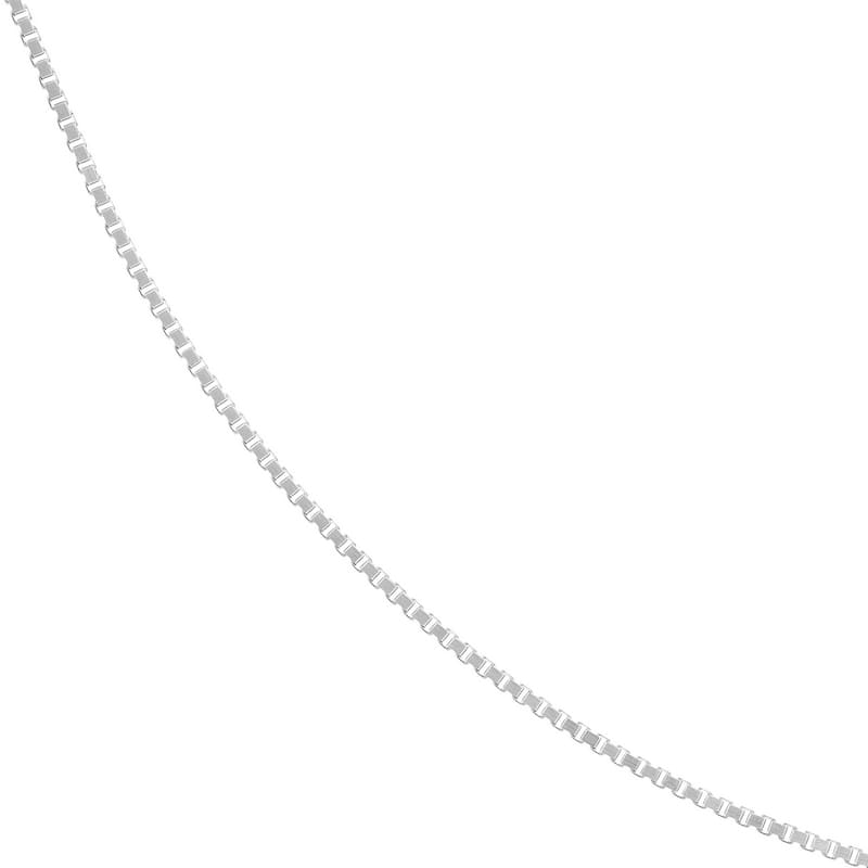 Curata 10k White Gold 0.73mm Box Chain Necklace (Lobster)