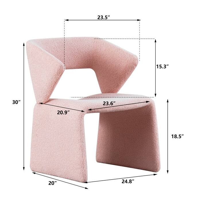 XINMICS Modern Sherpa Accent Chair, Teddy Upholstered Arm Single Sofa, Cozy Fluffy Reading Chair