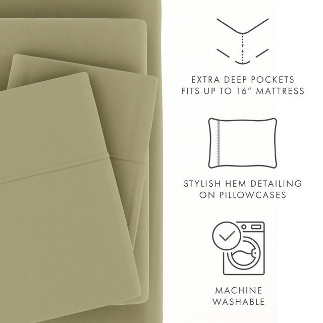 Becky Cameron Ultra-soft Deep Pocket Microfiber 4-piece Bed Sheet Set