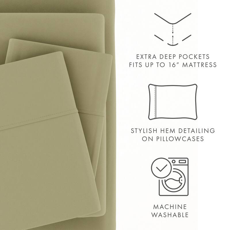 Becky Cameron Ultra-Soft Deep Pocket 4 Piece Bed Sheet Set