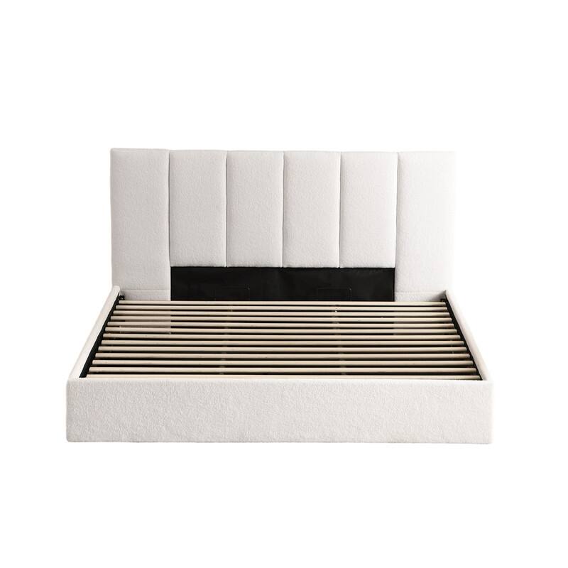 Full Size Lift-Up Storage Bed, White