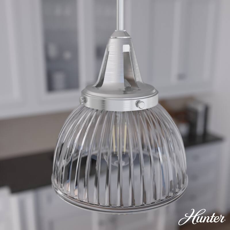 Hunter Cypress Grove 10" 1-Light Pendant - Island, Dining Room - Industrial, Transitional, Contemporary - Brushed Nickel