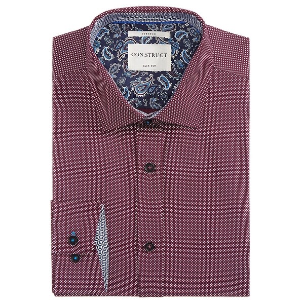 mens burgundy slim fit shirt