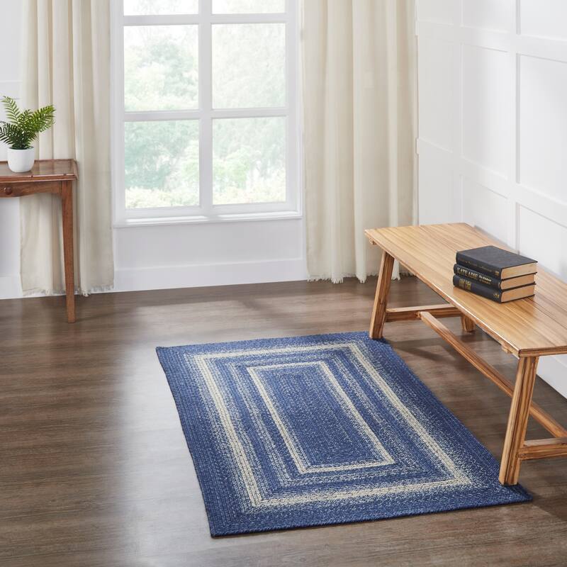Great Falls Blue Jute Rug Rect w/ Pad 36x60 - 3'6"