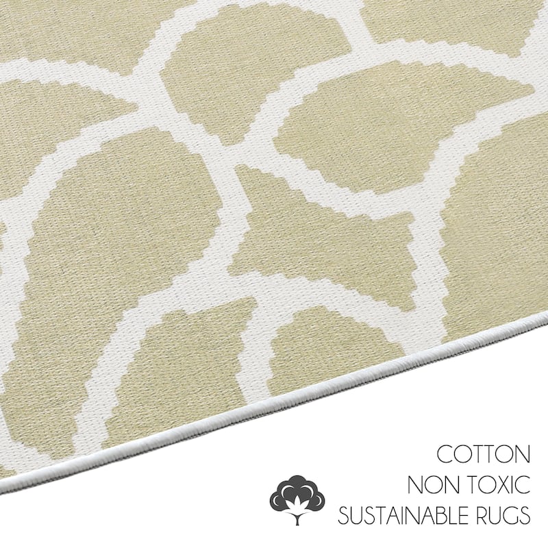 Sussexhome Heavy Duty Ultra Thin Non Slip Washable Cotton Indoor Rug - 2' x 3'