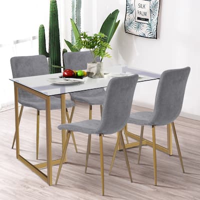 Carson Carrington Upholstered Dining Chair Golden Leg (Set of 4)