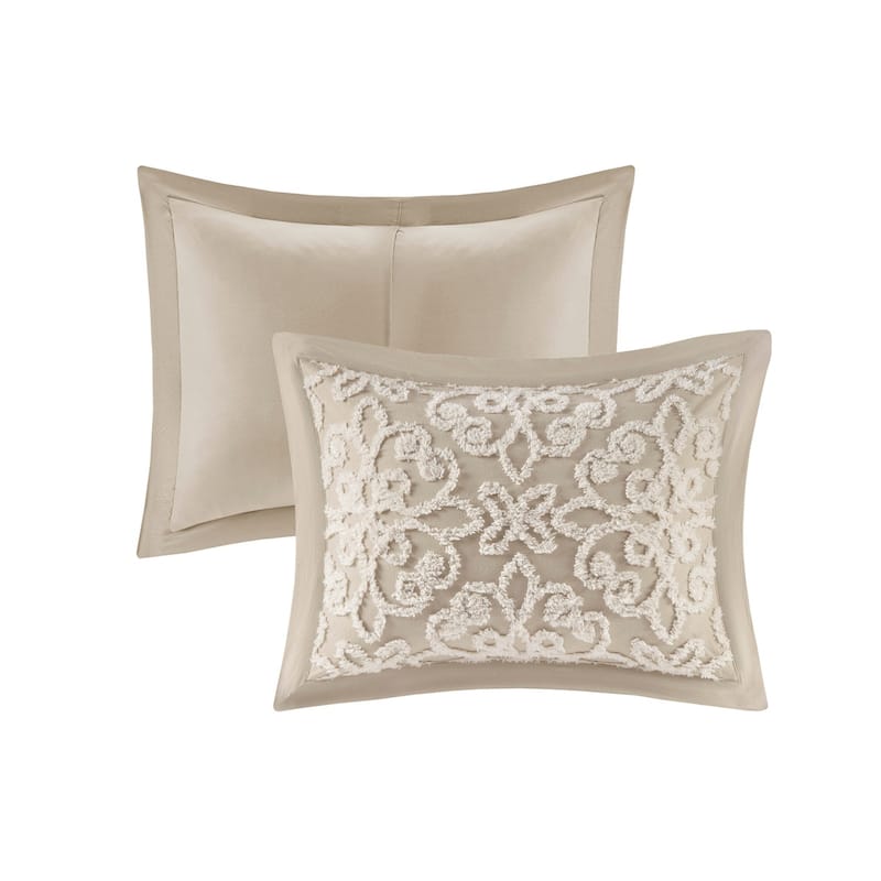 3 piece Tufted Cotton bedspread set Taupe Full/Queen