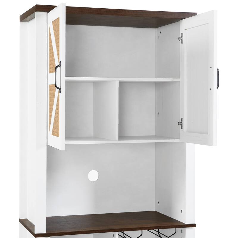 Bar Cabinet with Square Compartments and Shelves