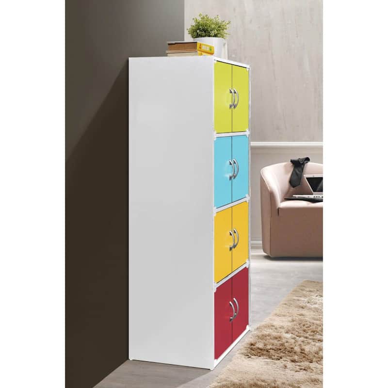 54" Yellow and Green Multi-Purpose Bookcase Cabinet with Shelves