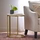 preview thumbnail 1 of 9, Ingersol Indoor Iron and Faux Wood C Shaped End Table by Christopher Knight Home White + Gold - Wood