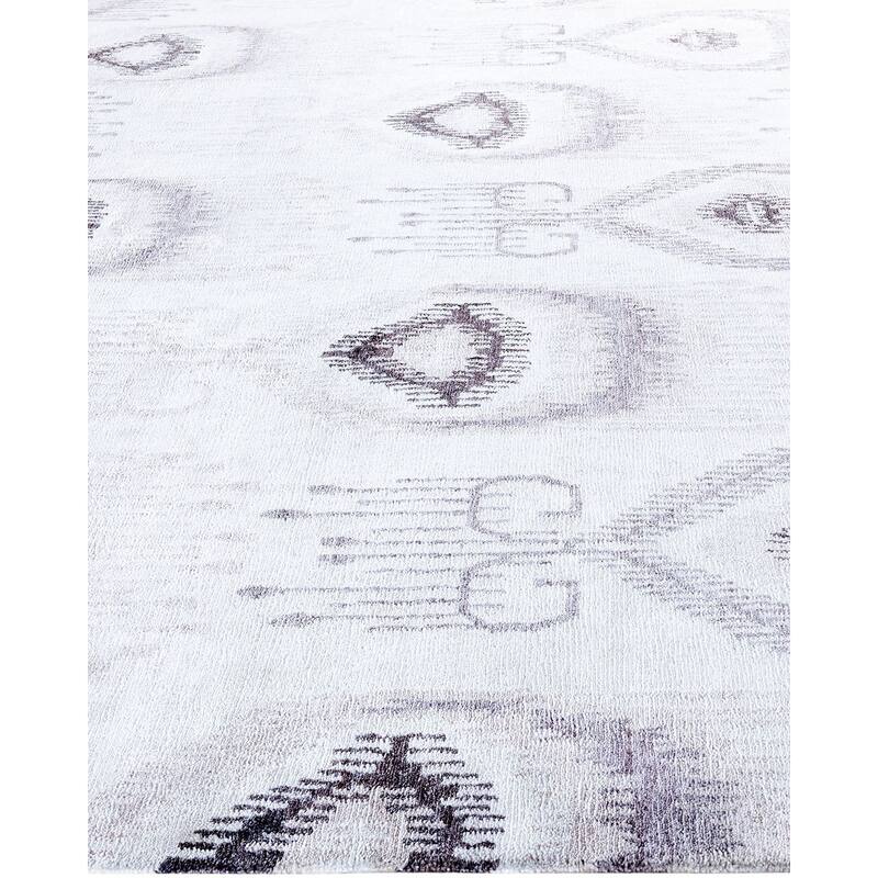 Modern One-of-a-Kind Hand-Knotted Area Rug, Gray - 9' 2" x 11' 9"