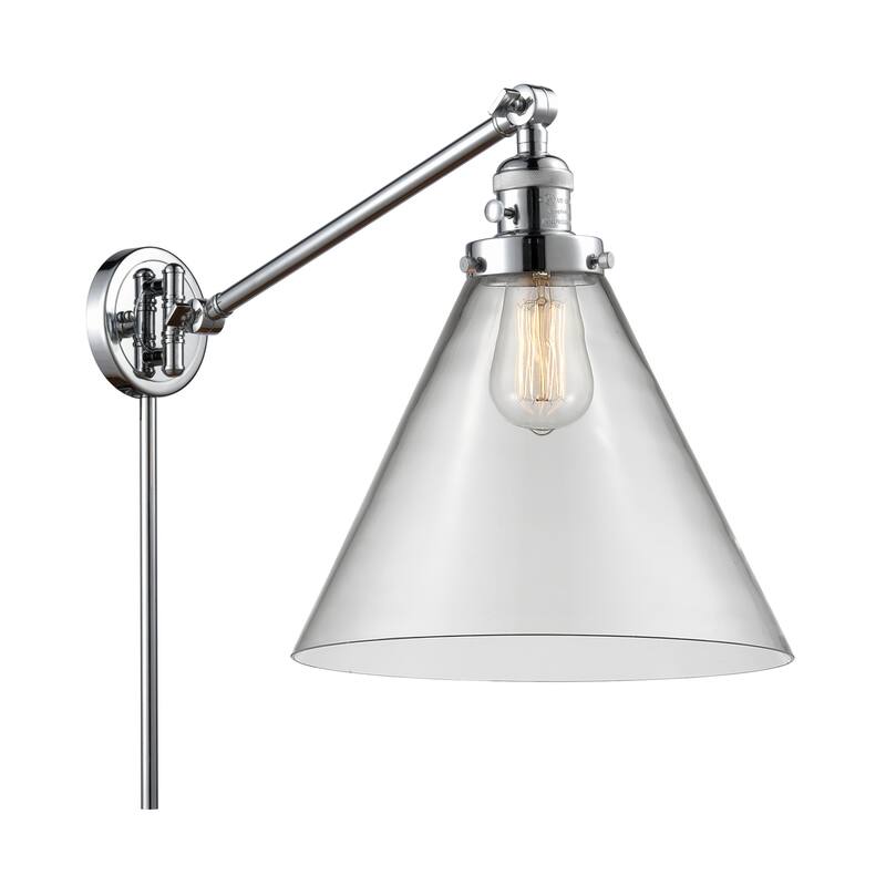 Innovations Lighting X-Large Cone Single Light 16" Tall Bathroom - Polished Chrome / Clear