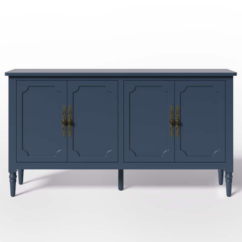 59" Accent Cabinet with 4 Doors – MDF Storage Cabinet, Adjustable Shelves, 200 lbs Top Capacity