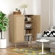 preview thumbnail 2 of 19, Anmytek Modern 2-Door Rattan Buffet Sideboard Kitchen Storage Cabinet for Living Room