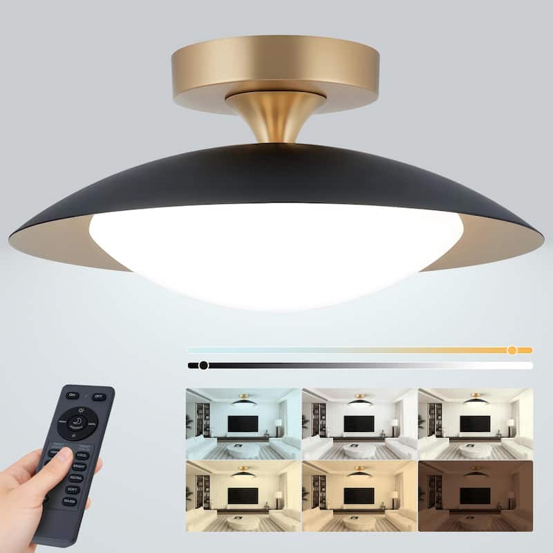 11.8'' Modern Metal 5CCT Integrated LED Semi Flush Mount Ceiling Light