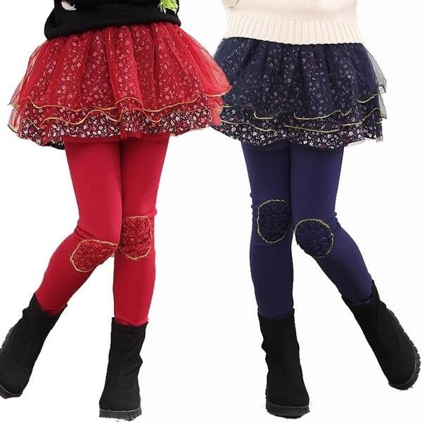 Shop Kids Winter Leggings For Girls Skirts Cotton Floral Print Pants For Girls Trousers Thicken Warm Girls Leggings 3 5 7 9 11 Years Overstock 26963283