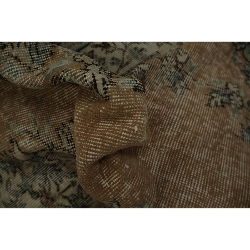 Hand Knotted Oriental 100% Wool Carpet Transitional Floral Oranges & Rust Anatolian Area Rug - 9' 2'' X 5' 7''