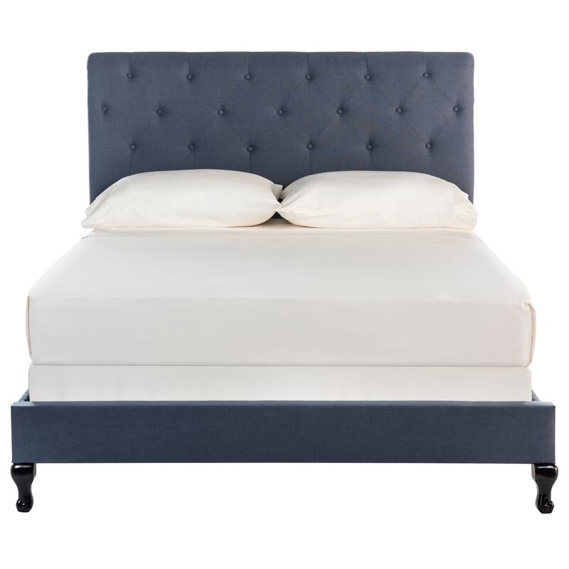 SAFAVIEH Kathie Upholstered Tufted Rolled Back Bed