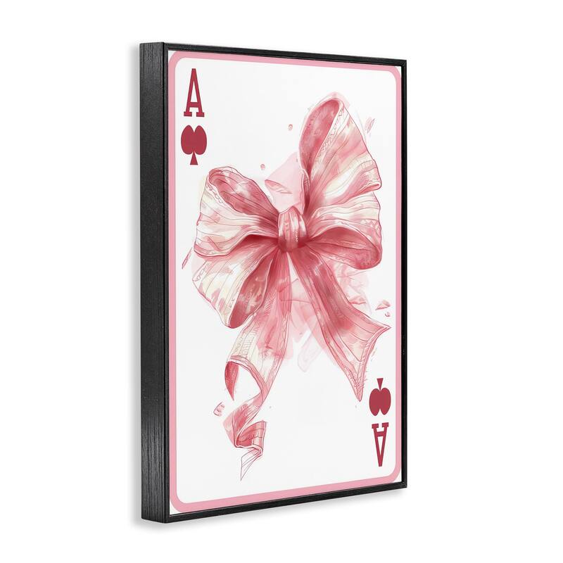 Stupell Pastel Bow Playing Card Framed Giclee Art Design By LSR Design Studio
