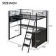 preview thumbnail 22 of 24, Metal Gaming Loft Bed with LED Light and Bulit-in Desk, Twin/Full Size Loft Bedframe with 4 Storage Shelves and Steps