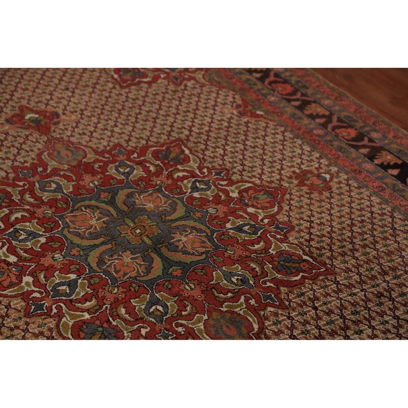 Medallion Serab Persian Vintage Area Rug Handmade Wool Carpet - 6'7" x 9'8"