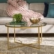 preview thumbnail 20 of 32, Middlebrook Designs 36-inch Round Coffee Table Gold / Glass