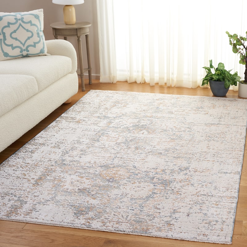 SAFAVIEH Romance Eneli Shabby Chic Rug - 5'3" x 7'6" - 5'3" x 7'6" - Blue/Beige Ivory