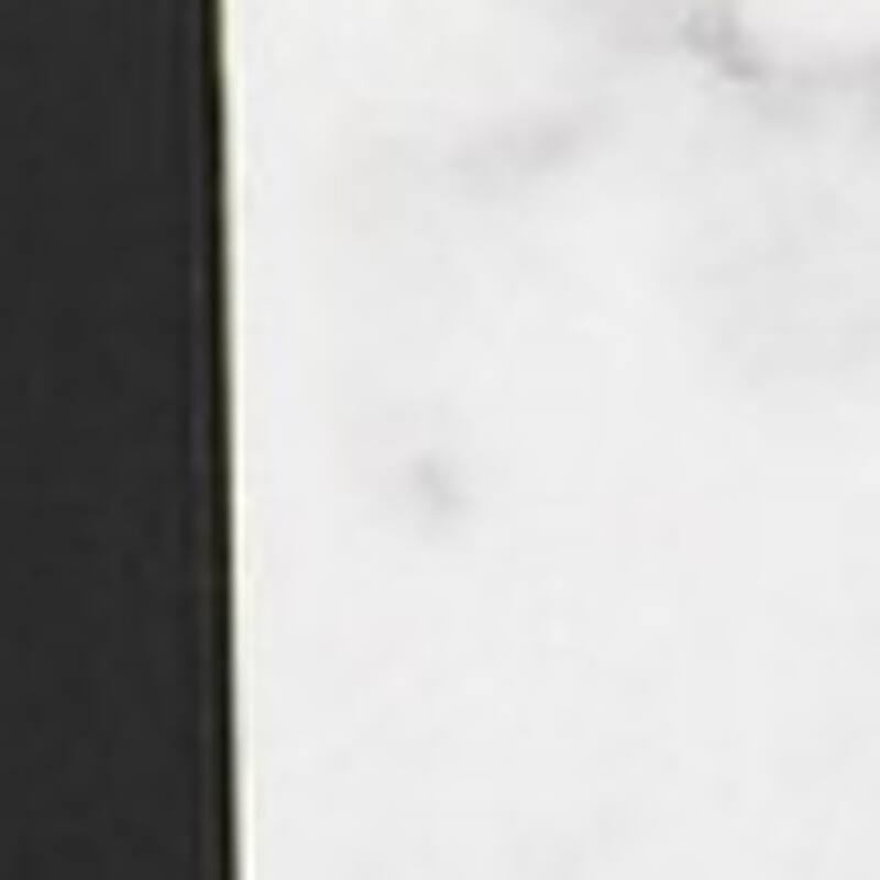 White Faux Marble Rectangular Console Table with Black Iron Sled Base - 9.25” L x 15.5” W x 29.75” H