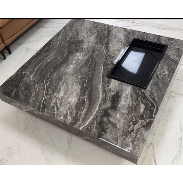 JASIWAY Light Luxury Sintered Stone Square Coffee Table - On Sale - Bed ...
