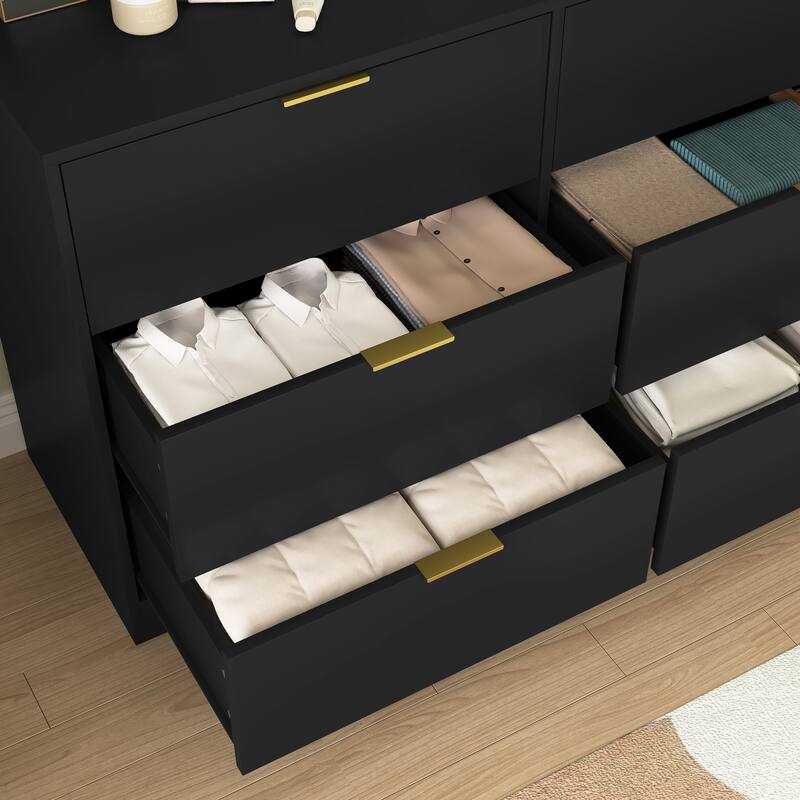 Simply Modern 6-Drawer Dresser, Chest of Drawers for Bedroom, Living Room, Hallway, and Entryway - Large Storage Cabinet