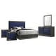 preview thumbnail 10 of 10, Furniture of America Luzen Glam 5-Piece Two-Tone Blue Wood Platform Bedroom Set