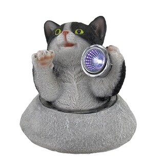 Shop Kitty Climber Decorative Cat Statue Led Solar Light Overstock 20169089