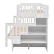 preview thumbnail 7 of 11, Modern Style Bunk Bed with Guardrials, Storage Staircase, Maximized Space, Twin over Full, White