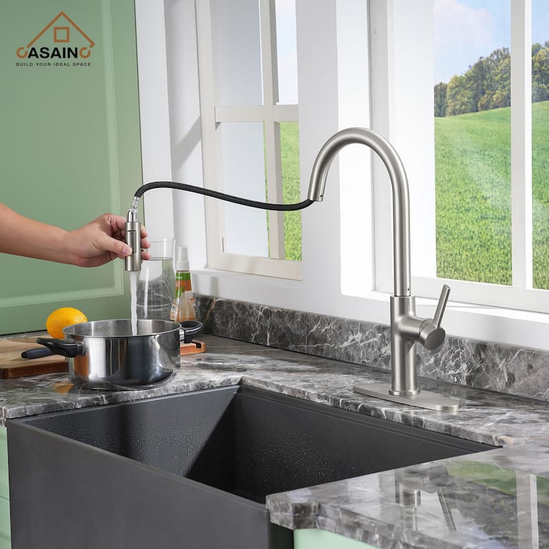 Single Handle Pull-Down Sprayer Kitchen Faucet